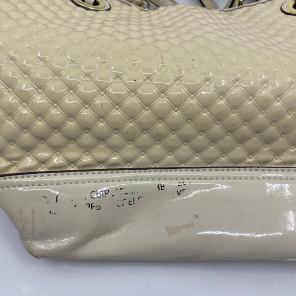 ANNE KLEIN Tan Cream Quilted Leather Tote Bag - Picture 4 of 10